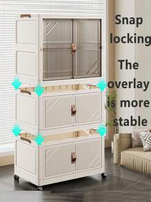 5/4/3/2/1 Layer Folding Wardrobe Closet, No Installation Required, Plastic Storage Cabinet For Baby Clothes, Household Use For Living Room And Bedroom