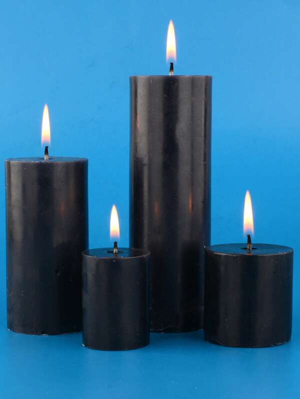 2 Black Odorless Candles A Variety Of Sizes Cylindrical Candlelight Bar Decor Party Festival Ceremony Lighting