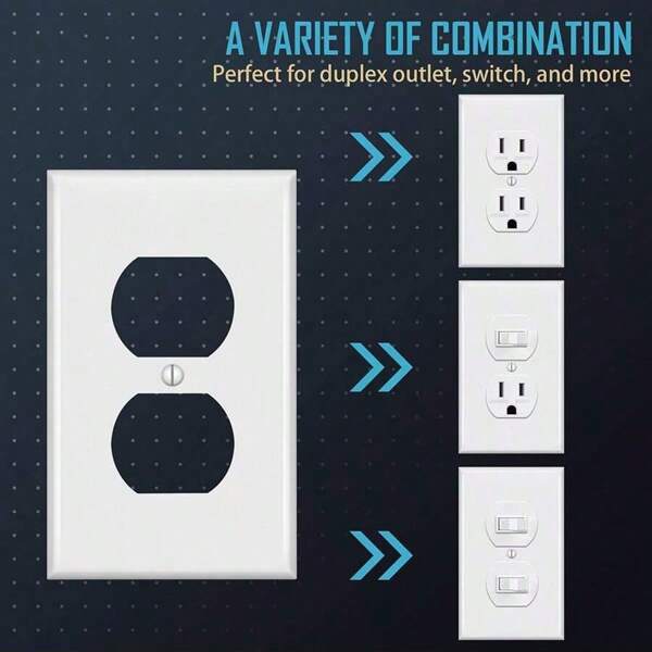 Dual Outlet Cover, Electrical Wall Plate, Power Outlet Cover, Dual Outlet Socket Face Plate, Switch & Outlet Cover, Electrical Outlet Plug Cover