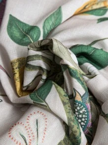 Camisa informal de verano de talla grande con estampado floral y bajo asimétrico similar al lino para viajes