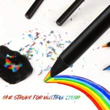 1 pieza/6 piezas/12 piezas Bolígrafos mágicos de colores del arcoíris - Marcadores vívidos de graffiti y pintura, útiles creativos y adorables para escribir y hacer arte, colores al azar, de vuelta a la escuela
