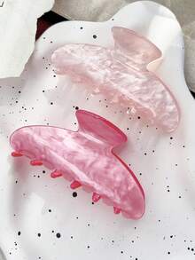 Bộ 2 kẹp tóc nửa tròn thanh lịch tối giản, sáng bóng, phụ kiện tóc họa tiết đá cẩm thạch ấm áp màu hồng đáng yêu, lý tưởng cho trang phục thường ngày & tiệc trà, kẹp tóc hình móng vuốt, kẹp tóc kẹp tóc, kẹp tóc kẹp tóc mùa thu đông cho trang phục đi nghỉ của phụ nữ - Nhiều màu - Xem 2