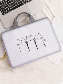 Cat Pattern Printed Laptop Bag Computer Cloth Cover Accessories Soft Laptop Bag Soft Computer Cover Laptop Cover Tablet Leather Bag Laptop Zipper Computer Cover School Business Office - Multicolor - View 14