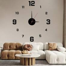 Reloj de pared digital creativo 3D sin marco DIY colgado en la pared con pegatinas, reloj mudo para decoración de pared del hogar, sala de estar, oficina