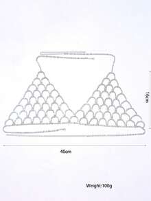 Rhinestone Hollow Body Chain, Casual Versatile Women Bikini Chain