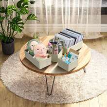 6 piezas Cajas de almacenamiento de tela plegables de estilo simple, organizador de cajones de armario, cestas de almacenamiento para ropa interior, brasieres, decoraciones de otoño, decoración de festivales, decoración del hogar, decoración de dormitorio - Multicolor - Ver 7