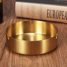 1 Peça Cinzeiro de Aço Inoxidável, Hotel Lar, Sala de Estar Dourada, Anticorrosivo Reforçado, Cinzeiro Nicho, Bar, Restaurante