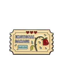 1pc Geometric English Plaque Shape Metal Brooch, Cartoon Colorful Letter Design Fun Badge Accessory, Alloy Casual Style Brooch, Unique Fan Jewelry Gift - Multicolor - View 12