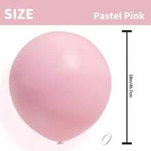 Pink Balloons 18 Inch 5 Pcs Pastel Pink Balloons Matte Pink Latex Party Balloon With 1Pc Ribbon For BabyShower Birthday Wedding Engagement Party Decorations
