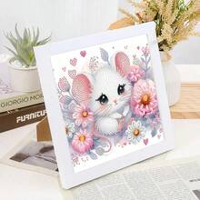 1 Set 5D DIY Diamond Painting Kit - Cartoon Animal Pattern Design, Partial Diamond Crystal Canvas, Suitable For Home Office Decor, Theme: Character, Main Material: Canvas (11.8" X 11.8")