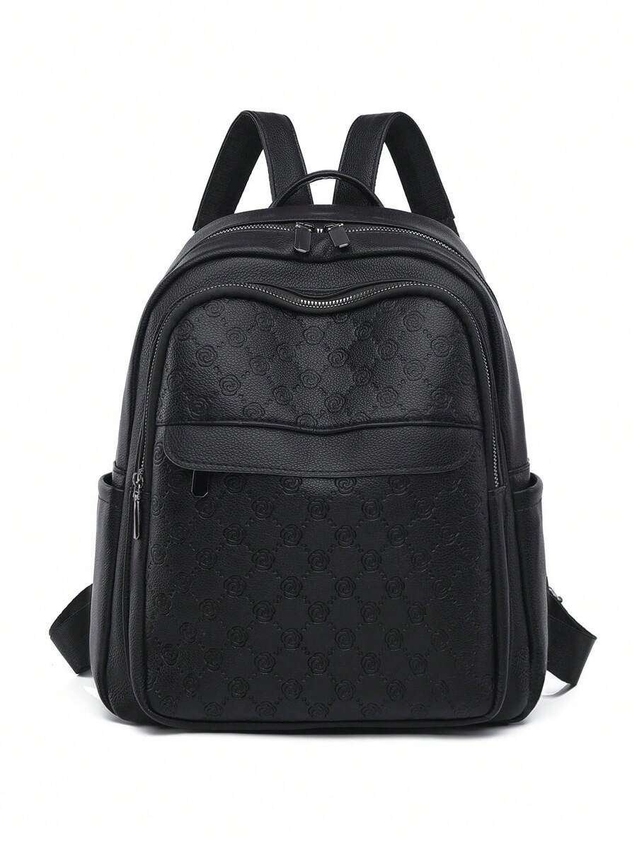 LECEY Anti-Theft Backpack Women High Quality Leather Backpack School Bags For Girls Casual Shoulder Bag Travel Backpacks New - Black - View 1