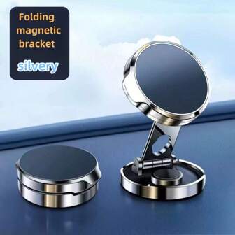 1pc Foldable Magnetic Car Dash Mount Stand, 360 Degree Rotating Universal Phone Holder, Bestselling New Model For Cross-Border Compatible With IPhone, Android Phone, Gift For Birthday, Family, Friends Car Accessories, Car Phone Holder