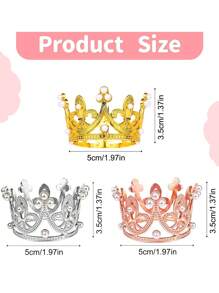 1/6pcs Mini Crown Cake Topper, Mini Crown For Flower Arrangements Bouquets, Small Tiara Crown Birthday Cupcake Topper For Birthday Wedding Party Favors,Christmas