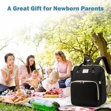 Multifunctional Waterproof Crib Backpack, Mommy Backpack, Laptop Backpack, Large Capacity - Black - View 6