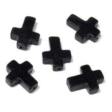 paquete de 5 abalorios cruzados de piedra natural, cuentas de piedra de 12*16mm, accesorios DIY de joyería, decoración de pulseras para el verano