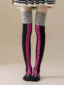 1 Pair Kids Chicken Claw Cartoon Knee-High Socks, Stretchy Breathable Toddler Casual Socks For Daily Wear, Vacation, Birthday Party, Suitable For All Seasons - Multicolor - View 6