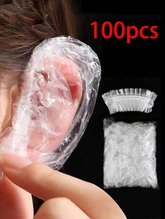 100 stuks witte wegwerpbare, zeer elastische, waterdichte oorkappen, oordopjes voor in de douche, kappers, haarverf, nieuwe speciale, verdikte oorbeschermers voor Halloween