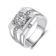 MONALLY 时尚立方氧化锆钻石戒指，男士结婚戒指，舞会配饰，银饰，订婚周年纪念礼物，日常佩戴 - 戒指 - 查看 14