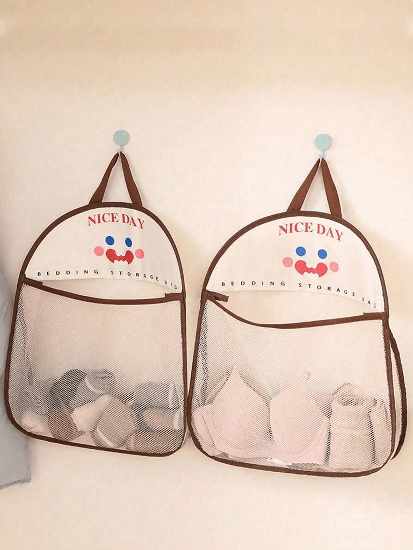 شبكية معلقة، منظم غسيل من البوليستر قابل للتنفس وا...