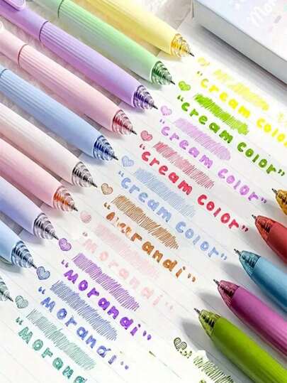 5 pièces/boîte Stylos à bille rétractables multicolores, stylos marqueurs à pointe fine de 0,5 mm pour prendre des notes, surligner