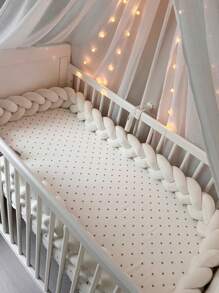 1 pieza Protector acolchado trenzado y tejido para baranda de cuna de bebé, gruesa protección decorativa para la guardería