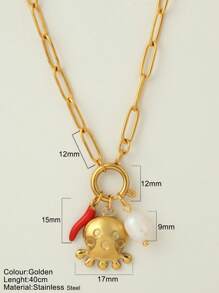 1 pièce Bijou personnalisé, collier de style océan avec pendentif à la mode en forme d'étoile de mer, de coquillage et de dauphin, collier à porter au quotidien