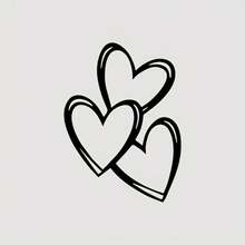 1 件互锁心形亮面粉色乙烯基贴花贴纸 - 非常适合汽车、摩托车车窗、笔记本电脑 | 易于粘贴、卡通、亮面心形汽车配件