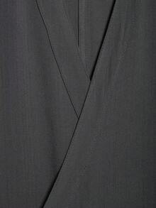 Women's Solid Color Long Sleeve Spring Autumn Wrap Around Tie-Front Kimono Blouse - Grey - View 4