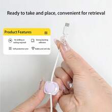 6pcs Magnetic Cable Organizer, Multifunctional Simple Cable Winder, Wire Holder For Office Desk, Computer Mouse Cord, Trace-Free Self-Adhesive - Multicolor - View 9