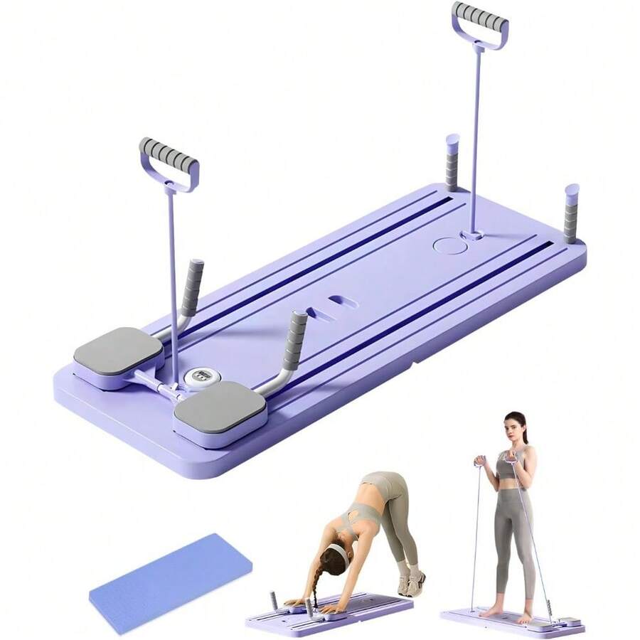 2025-NEWUpgrade Multi-Functional Full-Body Workout Trainer, Automatic Rebound Ab Roller, Core Strength And Abdominal Training For Men And Women, Durable Pilates Board For Home And Gym Use - Light purple - View 1