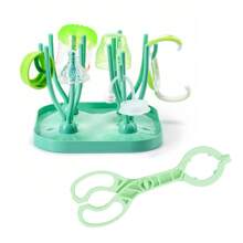 1 Set Baby Bottle Drying Rack With Tray, Large Capacity Bottle Drying Rack With Quick Drainage Drying Stand For Bottle Nipples, Detachable And Adjustable Design