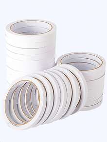 10 Pack Double-Sided Tape For Gift Wrapping, Long 177.16 Inch Strong Adhesive Transparent Tape Strips For Arts, Crafts, Card Making, Scrapbooking - Non-Waterproof, Wood Surface Friendly - Multicolor - View 2