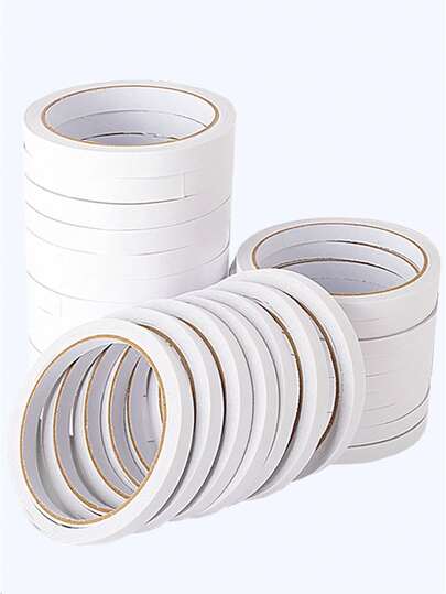 Paquete de 10 Cintas de doble cara para envolver regalos, cinta adhesiva transparente fuerte de 177.16 pulgadas de largo para artes, manualidades, elaboración de tarjetas, scrapbooking - No impermeable, amigable con superficies de madera