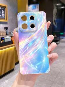 1 件蓝色极光 UV 印花防摔手机壳，适用于 Apple、/Galaxy、Infinix、Redmi、OPPO、VIVO、Realme 防水防震防刮