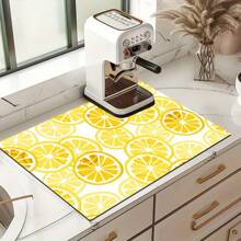 1 buc. Covoraș absorbant pentru uscare, covoraș pentru aparat de cafea, model de desene animate, covoraș de scurgere pentru cafea făcută manual, covoraș de uscare pentru blat de bucătărie, covoraș de scurgere anti-alunecare rezistent la căldură, tampon de scurgere de diatomite, ascunde petele, covoraș de drenaj de bucătărie foarte puternic, covoraș de vase ușor de curățat, potrivit pentru bucătărie, petreceri, petreceri, bar, decor acasă, petreceri