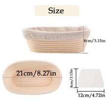 1 Stück Brotschutzkorb-Set (mit Zwischenfutter + Schaber), handgefertigter Sauerteig-Schutzkorb runde Schüssel aus Rattan, geeignet für Sauerteigbrot Backsachen