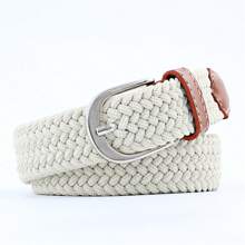 1 pieza Cinturón elástico ajustable tejido con 22 colores, 2,5 cm de ancho, 100 cm de largo, para verano, escuela