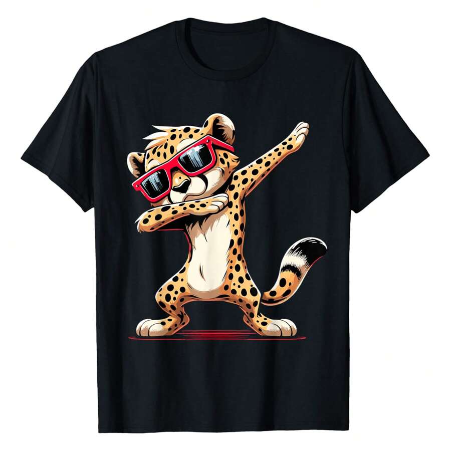 Dabbing Cheetah Sunglasses Cheetah Animal T-Shirt