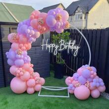 Pink Balloons 18 Inch 5 Pcs Pastel Pink Balloons Matte Pink Latex Party Balloon With 1Pc Ribbon For BabyShower Birthday Wedding Engagement Party Decorations