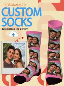 1 Pair Of Customized Crew Socks,Custom Face Socks, Couple Socks,Custom Photo Sock, Custom Printed Socks, Personalized Funny Face Socks, Custom Picture Socks, Put Any Face On The Socks, Anniversary Gift, Valentine Gift, Birthday Gift, Wedding Gift