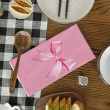 蝴蝶结厨房洗碗巾 16 X 24 英寸粉色蝴蝶结洗碗布手擦茶巾 适用于婚礼情人节新娘送礼会，2 件 - 白色 - 查看 6