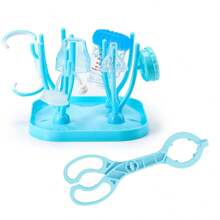 1 Set Baby Bottle Drying Rack With Tray, Large Capacity Bottle Drying Rack With Quick Drainage Drying Stand For Bottle Nipples, Detachable And Adjustable Design