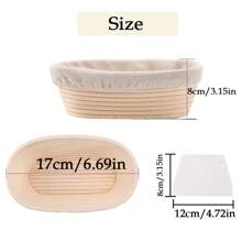 1 Stück Brotschutzkorb-Set (mit Zwischenfutter + Schaber), handgefertigter Sauerteig-Schutzkorb runde Schüssel aus Rattan, geeignet für Sauerteigbrot Backsachen