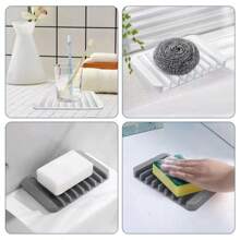 Self-Draining Soap Dish, Bathroom Waterfall Drain Rack, Soap Holder - Extends Soap Life, Keeps Soap Bar Clean, Easy To Clean, Bathroom Accessories Back To School