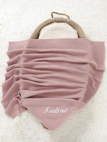 1pc Customizable Embroidered Name Casual Simple Lightweight Children Kid's Blanket, All Season