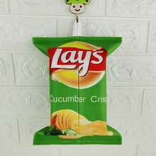 1pc Potato Chip Shaped Tissue Box Cover, Fabric Design For Living Room, Car, Home, Suitable For Various Scenes, Fruits, Barbecue Print - Multicolor - View 11