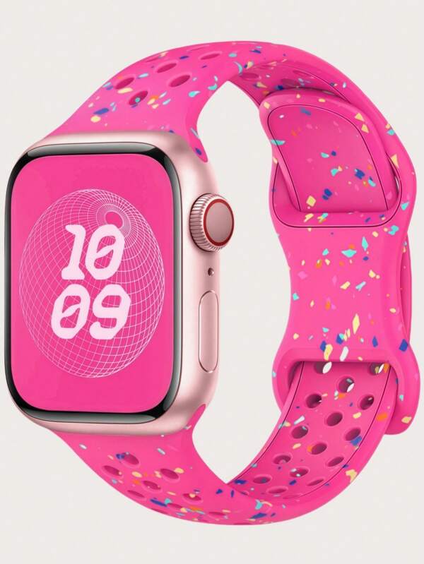 Banda deportiva transpirable para de 38mm, 40mm, 41mm, 42mm, 44mm, 45mm, 49mm para mujeres y hombres, de plástico carbono neutral, de silicona suave con puntos de colores, compatible con Series 9, 8, 7, 6, 5, 4, 3, 2, 1 y SE Ultra