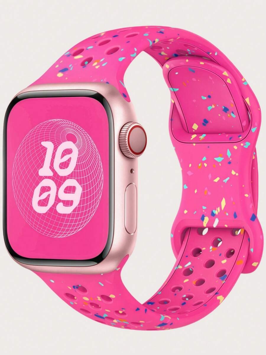 Banda deportiva transpirable para Apple Watch de 38mm, 40mm, 41mm, 42mm, 44mm, 45mm, 49mm para mujeres y hombres, de plástico suave de silicona con puntos de colores para correa de compatible con iWatch Series 11, 10, 9, 8, 7, 6, 5, 4, 3, 2, 1, SE, Ultra 3, 2, 1