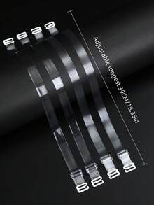 2pairs Width1.2CM/ 1.5CMClear Strap Transparent Invisible Bra Strap Shoulder Straps Anti-Slip Sexy Strapless Bra Accessory With Metal Hook - Multicolor - View 7