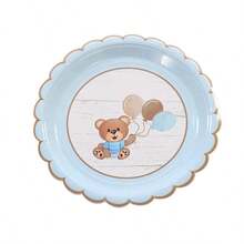 10pcs Bear Balloon Party Plates, Minimalist And Practical Multipurpose - Multicolor - View 4